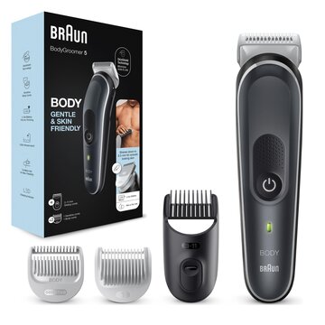 Braun Rifinitore Corpo 5 BG5340 Grigio/Bianco Depilazione Da Uomo Con Pettine Per Le Aree Sensibili