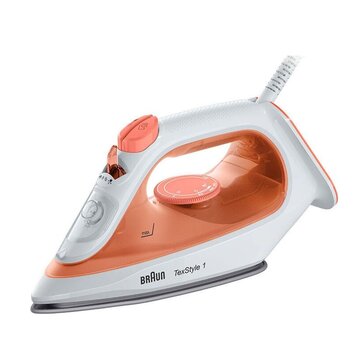 Braun TexStyle 1 SI 1009 Ferro a vapore Piastra Antiaderente 1900 W Arancione, Bianco