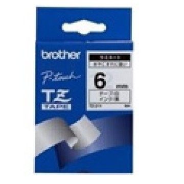 Brother TZE-211 Bianco su Nero 6 mm lam.