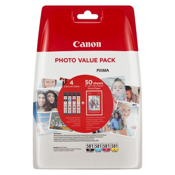 Canon CLI-581 Multipack cartuccia d'inchiostro Original Nero, Ciano, Magenta, Giallo