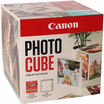 Photo cube e cornice + carta fotografica lucida plus glossy ii pp-201 da 5