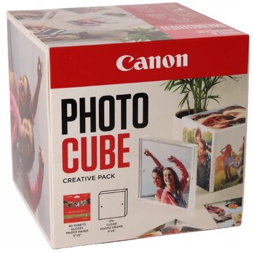 Photo cube e cornice + carta fotografica lucida plus glossy ii pp-201 da 5