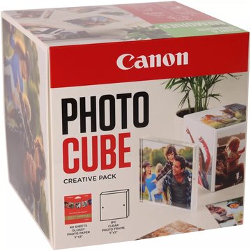 Photo cube e cornice + carta fotografica lucida plus glossy ii pp-201 da 5