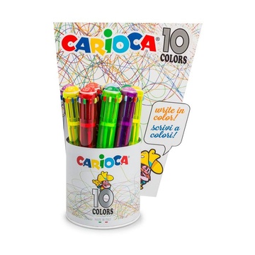 Carioca 10 Colors Multi Clip-on retractable ballpoint pen 12 pezzo(i)