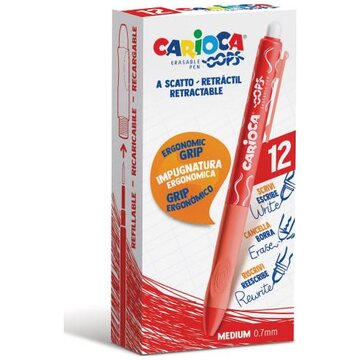 Carioca 43043/03 Penna in gel retrattile Medio Rosso 12 pz