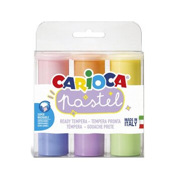 Carioca 43185 Colore a tempera 25 ml Barattolo Blu, Verde, Arancione, Rosa, Porpora, Giallo