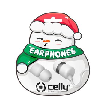 CELLY XMASEARSNOWWH Cablato In-ear Bianco