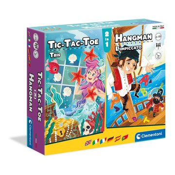 Clementoni Tic-Tac-Toe + Hangman Gioco didattico