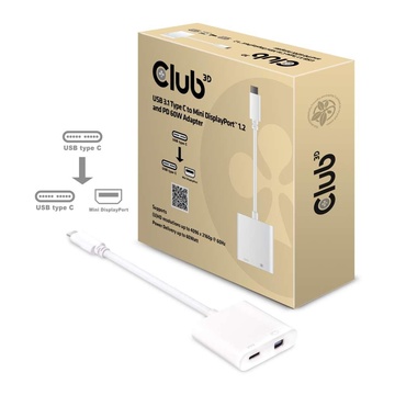 Club3D ADATTATORE USB 3.1 TYPE C TO MDP 1.2+ PD 60 W