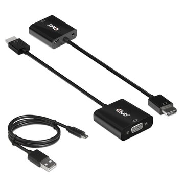 Club3D CAC-1302 cavo e adattatore video 0,5 m HDMI tipo A (Standard) VGA (D-Sub) Nero
