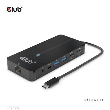 Club3D CSV-1595 hub di interfaccia USB 3.2 Gen 1 (3.1 Gen 1) Type-C 5000 Mbit/s Nero