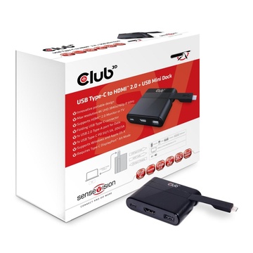Club3D USB Type-C to HDMI™ 2.0 + USB 2.0 + USB Type-C Charging Mini Dock