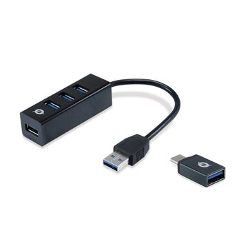 CONCEPTRONIC HUBBIES04B Hub di interfaccia USB 3.2 Gen 1 Type-A 5000 Mbit/s Nero