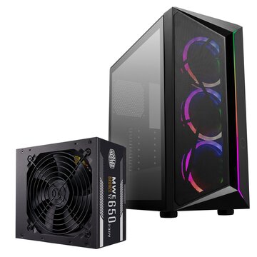 Cooler Master KIT CMP 510 + MWE Bronze V2 230V 650W Midi Tower Nero