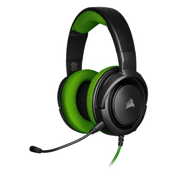 Corsair HS35 Cuffie Stereofonico Gaming Nero, Verde