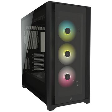 Corsair iCUE 5000X RGB Tempered Glass Mid-Tower Smart Case, Black