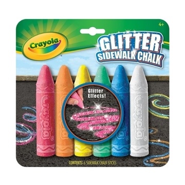 Crayola Gessi Per Esterno Glitter Confezione 6 pezzi