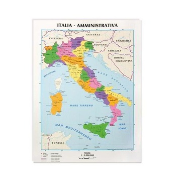 CWR 09343 mappa geografica da parete Italia