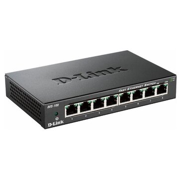 D-Link 8 Port Fast Ethernet Nero