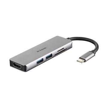 D-Link DUB-M530 Cablato USB 3.2 Gen 1 (3.1 Gen 1) Type-C Alluminio, Nero