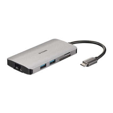 D-Link Hub USB-C da 8 a 1 con HDMI/Ethernet/lettore di schede/Power Delivery