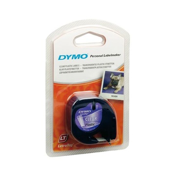 Dymo LT in Plastica Nero su Trasparente 12 mm x 4 m