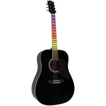 Eko guitars - ranger black visual note, chitarra acustica dreadnought 