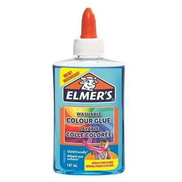 Elmer's colla liquida colore blu translucido, flacone da 147 ml, ideale per lo slime