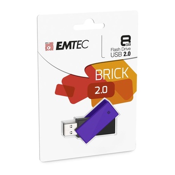 EMTEC C350 Brick 2.0 8 GB Connettore USB di tipo A Nero, Porpora