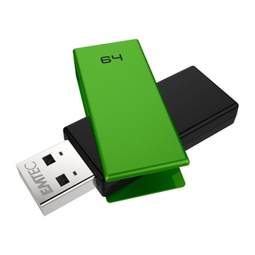 EMTEC C350 Brick 2.0 USB 64 GB Connettore USB di tipo A Nero, Verde