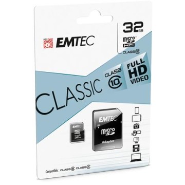 EMTEC 32GB MICRO SDHC Classe 10 CLASSIC 20MB/12MB CON ADATTATORE