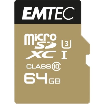 EMTEC 64GB Micro SDHC Classe 10 Speedin U3 + adattatore