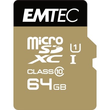 EMTEC 64GB Micro SDXC CL.10 Gold Plus U1 + adattatore