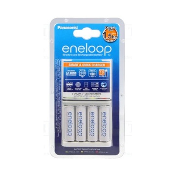 Eneloop Caricabatteria + 4x Batterie Stilo (AA/HR06) 1900mAh