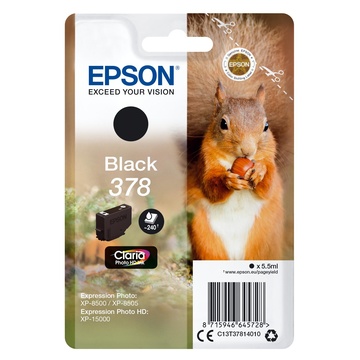 Squirrel singlepack black 378 claria photo hd ink