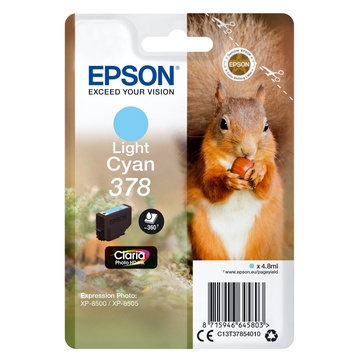 Epson Squirrel Singlepack Light Cyan 378 Claria Photo HD Ink