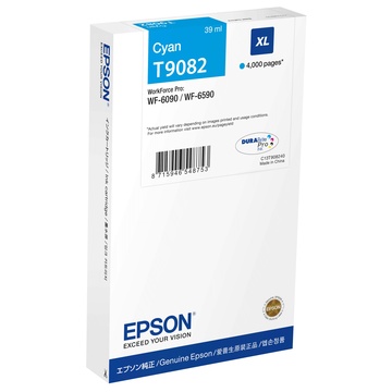 Epson WF-6xxx Ink Cartridge Cyan XL per WorkForce Pro WF-6590DWF T9082