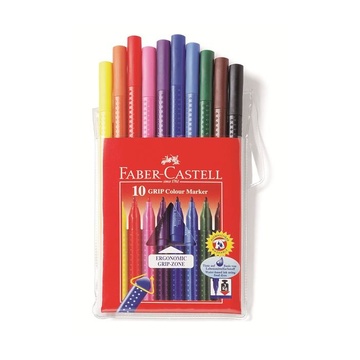 Faber Castell Faber-Castell 155310 marcatore Nero, Blu, Marrone, Ciano, Verde, Rosa, Rosso, Viola, Giallo 10 pezzo(i)