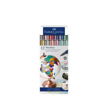 Faber-castell 160713 evidenziatore 12 pz metallico, multicolore