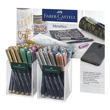 Faber-castell 160760 evidenziatore 60 pz bronzo, oro, blu metallizzato, verde metallizato, rosa metallizzato, argento