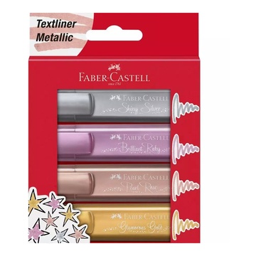 Faber Castell Faber-Castell TL 46 evidenziatore 4 pezzo(i) Oro, Rosa, Rosa, Argento