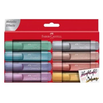 Faber-castell tl 46 evidenziatore 8 pz punta smussata blu, marrone, grigio, rosa, turchese, viola