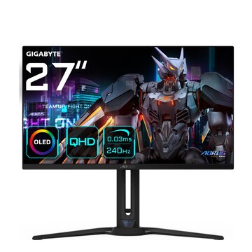 Aorus monitor da gioco fo27q2 oled qhd da 27” - 2560 x 1440 (qhd), 240hz, 0,03ms, kvm, 250 cd/m², freesync premium pro, displayhdr true black 400, hdmi 2.1