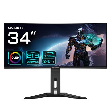 Monitor da gioco curvo oled wqhd mo34wqc2 da 34” - 3440x1440 (wqhd), 240hz, 0.03ms, kvm, 250 cd/m², freesync premium pro, displayhdr true black 400, hdmi 2.1, displayport 1.4