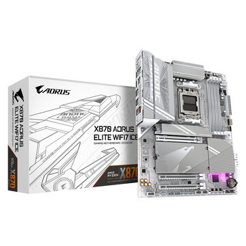 X870 aorus elite wifi7 ice scheda madre - supporta cpu amd ryzen 9000, 16+2+2 fasi vrm digitale, fino a 8200mhz ddr5 (oc), 3xpcie 5.0 + 1xpcie 4.0, wi-fi 7, lan 2.5gbe, usb 4