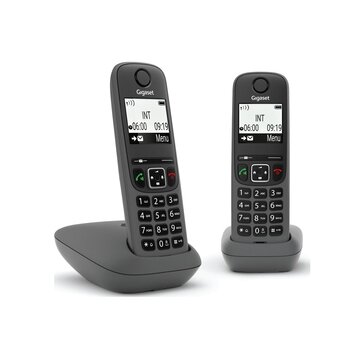 As490 duo telefono analogico/dect identificatore di chiamata nero