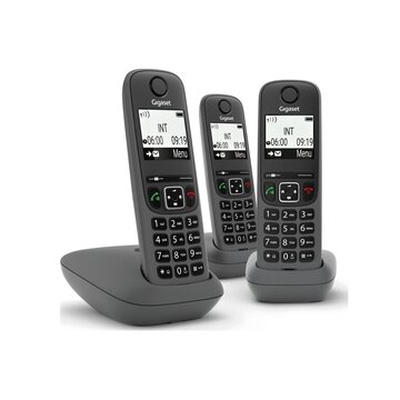 Gigaset AS490 Trio Telefono analogico/DECT Identificatore di chiamata Nero