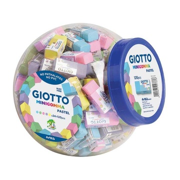 Giotto Pastel gomma per cancellare Elastomero Termoplastico (TPE) Verde, Giallo, Blu, Rosa, Viola 120 pezzo(i)