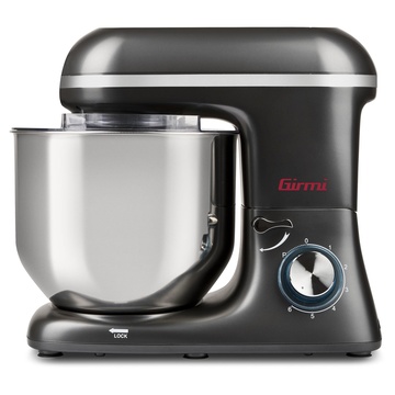 GIRMI Gastronomo 8L Sbattitore con base 1400 W Nero, Acciaio inossidabile