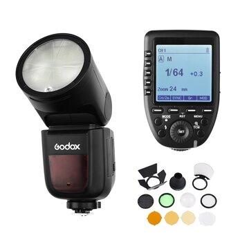 Godox V1 C TTL Canon + Trasmettitore X-ProC + Kit accessori AK-R1
